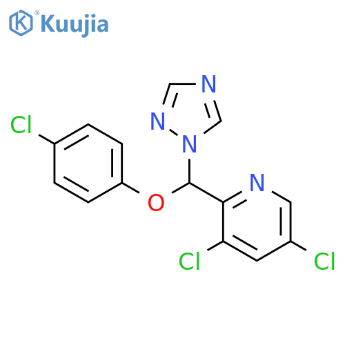 Pyridine, 3,5-dichloro-2-[(4-chlorophenoxy)-1H-1,2,4-triazol-1-ylmethyl]- structure