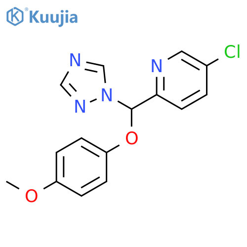 Pyridine, 5-chloro-2-[(4-methoxyphenoxy)-1H-1,2,4-triazol-1-ylmethyl]- structure