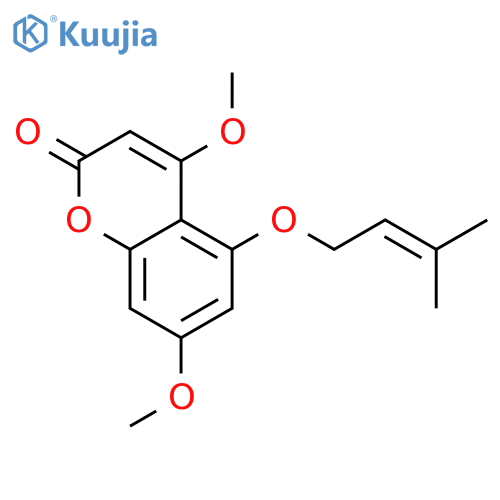 2H-1-BENZOPYRAN-2-ONE, 4,7-DIMETHOXY-5-[(3-METHYL-2-BUTENYL)OXY]- structure