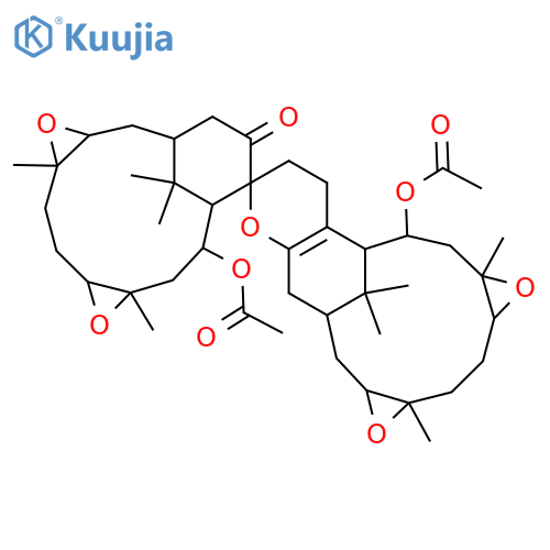 3a',5,10,14a',15',15',17,17-octamethyl-15-oxo-1a',2',3',3a',4a',5',6',7',10',11',12',13',14',14a'-tetradecahydrospiro[4,9-dioxatetracyclo[11.3.1.0~3,5~.0~8,10~]heptadecane-14,9'-[1,4,8]trioxa[6,12]methanobisoxireno[10,11:6,7]cyclotetradeca[1,2-b]pyran]-12 structure