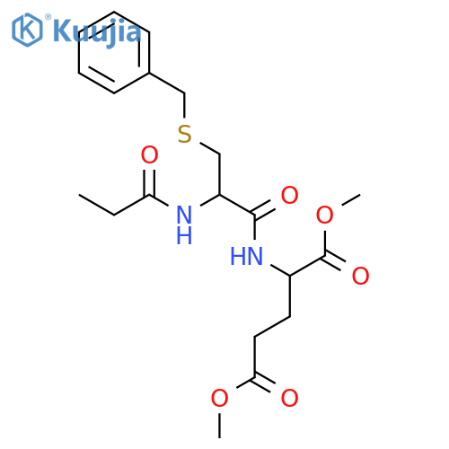 L-Glutamic acid,N-[N-(1-oxopropyl)-S-(phenylmethyl)-L-cysteinyl]-, dimethyl ester (9CI) structure
