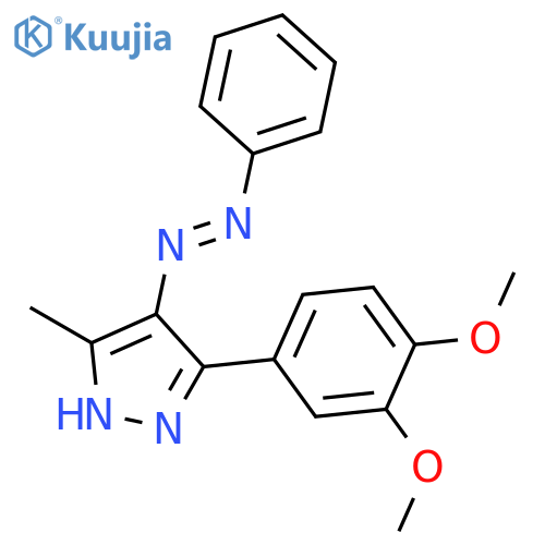 1H-PYRAZOLE, 3-(3,4-DIMETHOXYPHENYL)-5-METHYL-4-(PHENYLAZO)- structure