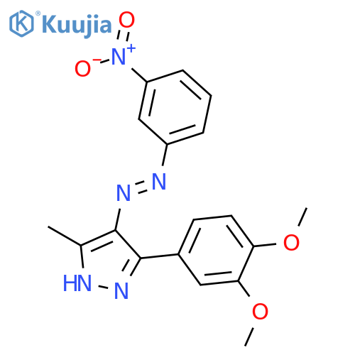 1H-PYRAZOLE, 3-(3,4-DIMETHOXYPHENYL)-5-METHYL-4-[(3-NITROPHENYL)AZO]- structure