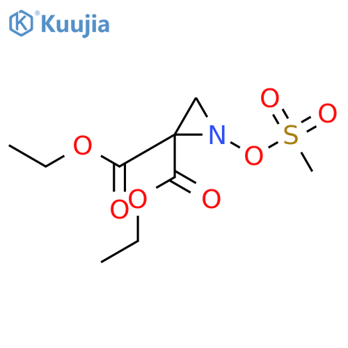 2,2-Aziridinedicarboxylic acid, 1-[(methylsulfonyl)oxy]-, diethyl ester structure