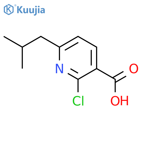 3-Pyridinecarboxylic acid, 2-chloro-6-(2-methylpropyl)- structure