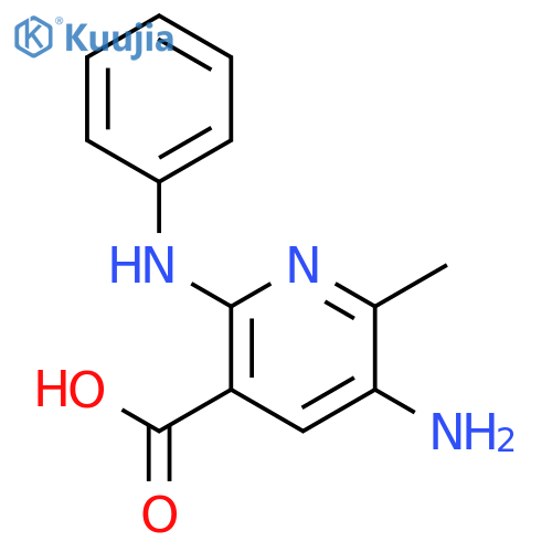 3-PYRIDINECARBOXYLIC ACID, 5-AMINO-6-METHYL-2-(PHENYLAMINO)- structure