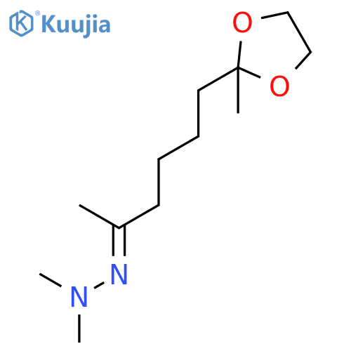 2-Hexanone, 6-(2-methyl-1,3-dioxolan-2-yl)-, dimethylhydrazone, (E)- structure