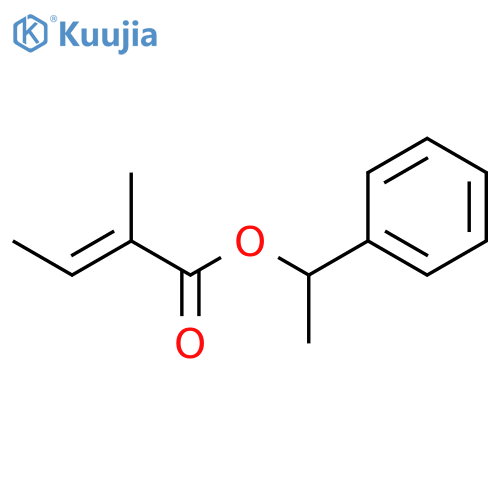 2-Butenoic acid, 2-methyl-, 1-phenylethyl ester, (E)- structure