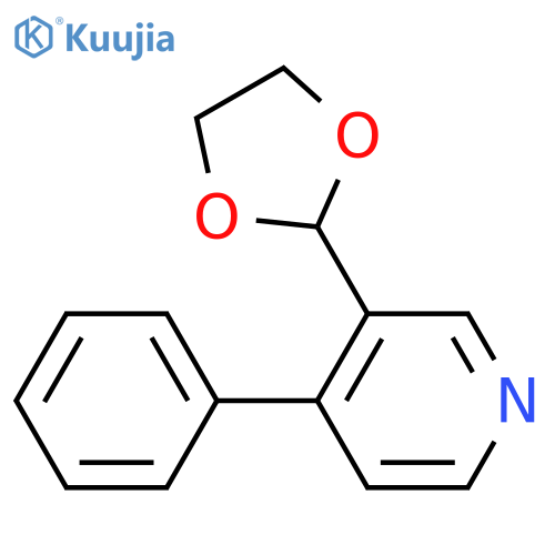 Pyridine, 3-(1,3-dioxolan-2-yl)-4-phenyl- structure
