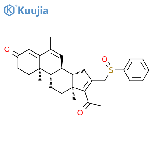 Pregna-4,6,16-triene-3,20-dione, 6-methyl-16-[(phenylsulfinyl)methyl]- structure