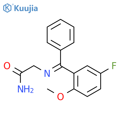 2-[[(5-Fluoro-2-methoxyphenyl)phenylmethylene]amino]acetamide structure