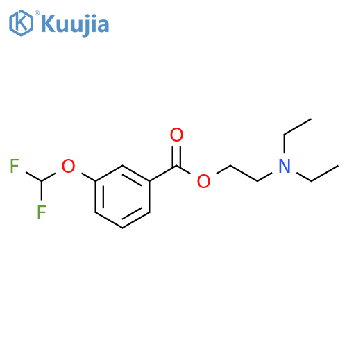 Benzoic acid, 3-(difluoromethoxy)-, 2-(diethylamino)ethyl ester structure