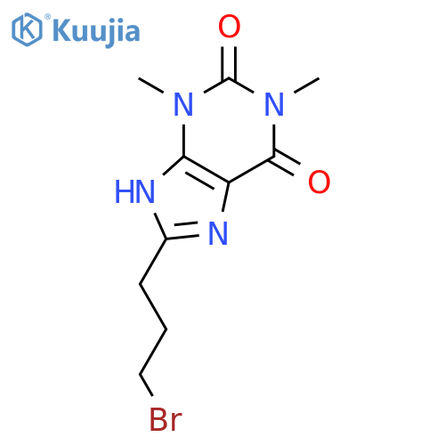 1H-PURINE-2,6-DIONE, 8-(3-BROMOPROPYL)-3,7-DIHYDRO-1,3-DIMETHYL- structure