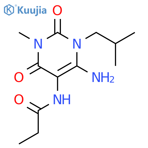 Propanamide,N-[6-amino-1,2,3,4-tetrahydro-3-methyl-1-(2-methylpropyl)-2,4-dioxo-5-pyrimidinyl]- structure