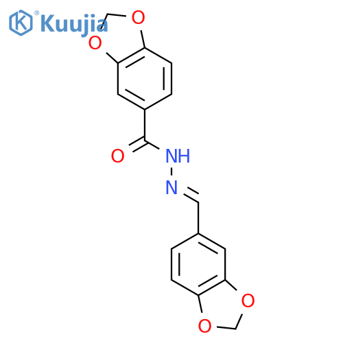 1,3-Benzodioxole-5-carboxylicacid, 2-(1,3-benzodioxol-5-ylmethylene)hydrazide structure