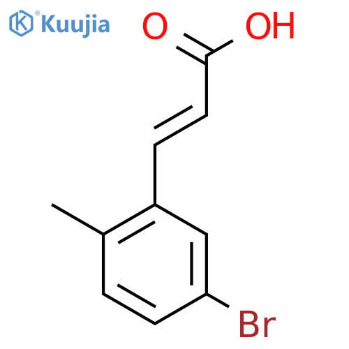 (2E)-3-(5-bromo-2-methylphenyl)prop-2-enoic acid structure