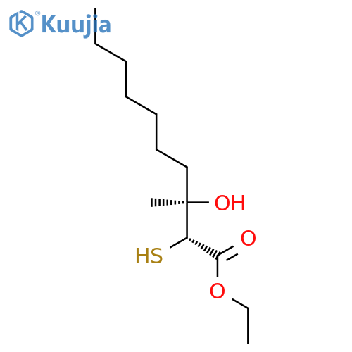 DECANOIC ACID, 3-HYDROXY-2-MERCAPTO-3-METHYL-, ETHYL ESTER, (R*,R*)- structure