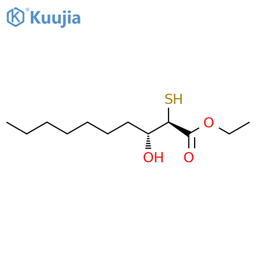 DECANOIC ACID, 3-HYDROXY-2-MERCAPTO-, ETHYL ESTER, (R*,R*)- structure