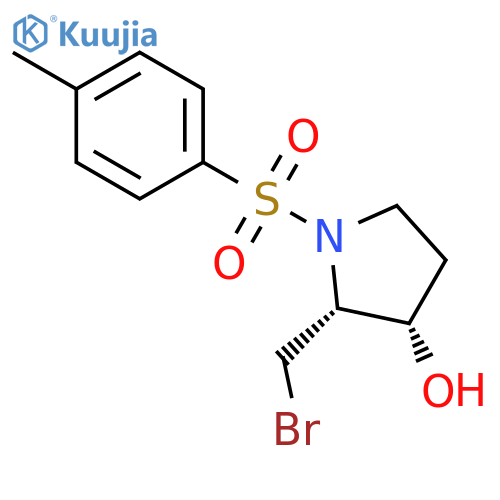 3-Pyrrolidinol, 2-(bromomethyl)-1-[(4-methylphenyl)sulfonyl]-, cis- structure