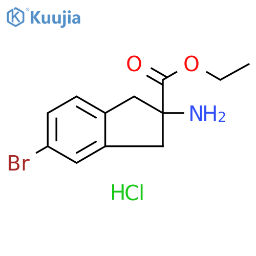 • 1H-Indene-2-carboxylic acid, 2-amino-5-bromo-2,3-dihydro-, ethyl ester structure
