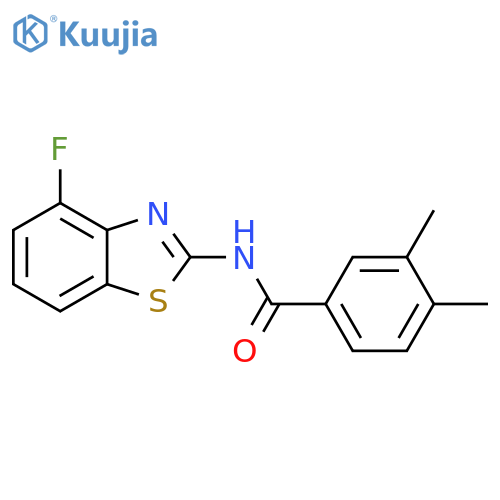 N-(4-fluoro-1,3-benzothiazol-2-yl)-3,4-dimethylbenzamide structure