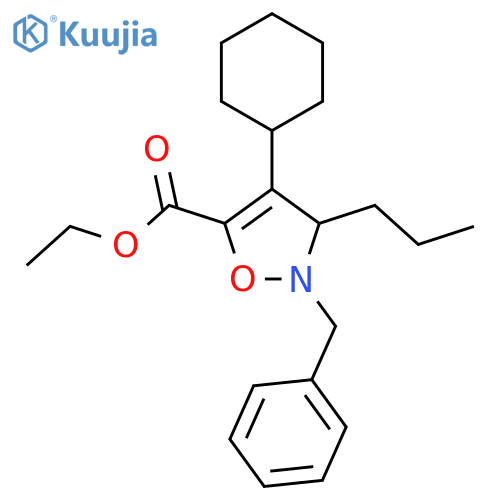 5-Isoxazolecarboxylic acid,4-cyclohexyl-2,3-dihydro-2-(phenylmethyl)-3-propyl-, ethyl ester structure