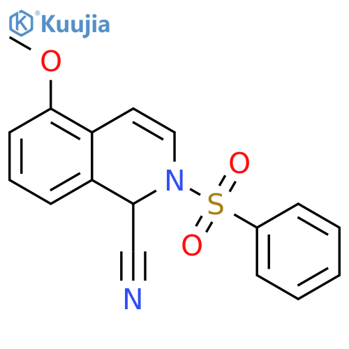 1-ISOQUINOLINECARBONITRILE, 1,2-DIHYDRO-5-METHOXY-2-(PHENYLSULFONYL)- structure