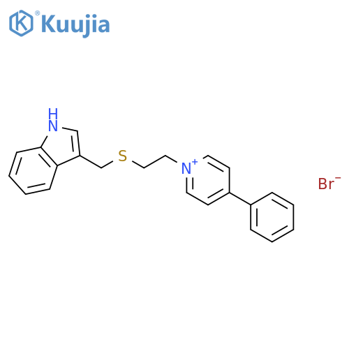 PYRIDINIUM, 1-[2-[(1H-INDOL-3-YLMETHYL)THIO]ETHYL]-4-PHENYL-, BROMIDE structure