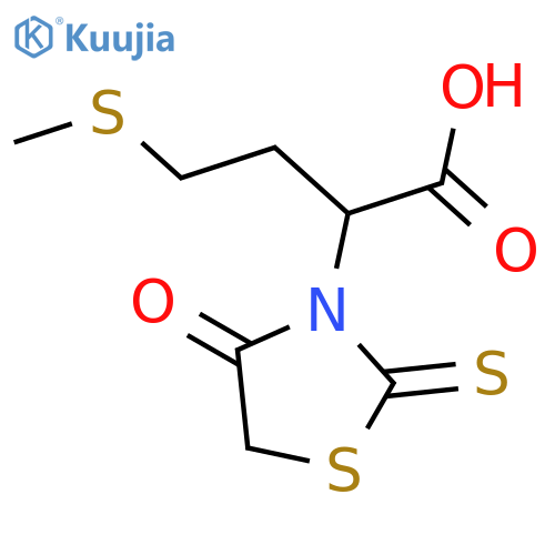 4-(methylsulfanyl)-2-(4-oxo-2-sulfanylidene-1,3-thiazolidin-3-yl)butanoic acid structure