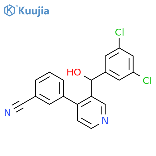 Benzonitrile, 3-[3-[(3,5-dichlorophenyl)hydroxymethyl]-4-pyridinyl]- structure