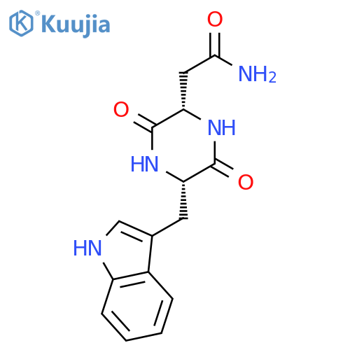 2-Piperazineacetamide, 5-(1H-indol-3-ylmethyl)-3,6-dioxo-, (2S,5S)- structure