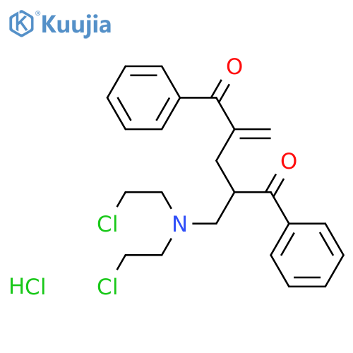 2-{[bis(2-chloroethyl)amino]methyl}-4-methylidene-1,5-diphenylpentane-1,5-dione hydrochloride structure