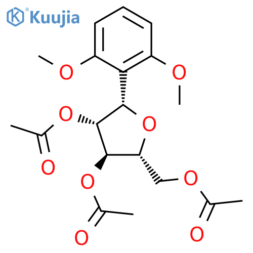 D-Arabinitol, 1,4-anhydro-1-C-(2,6-dimethoxyphenyl)-, triacetate, (S)- structure