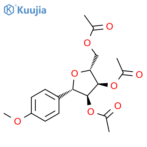D-RIBITOL, 1,4-ANHYDRO-1-C-(4-METHOXYPHENYL)-, TRIACETATE, (S)- structure