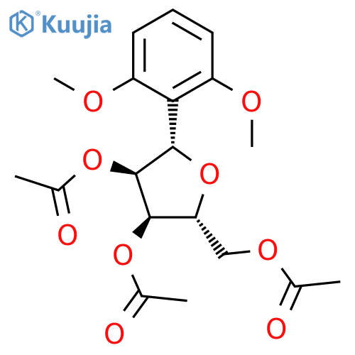 D-RIBITOL, 1,4-ANHYDRO-1-C-(2,6-DIMETHOXYPHENYL)-, TRIACETATE, (S)- structure