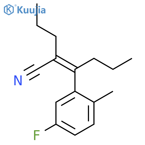 2-Hexenenitrile, 3-(5-fluoro-2-methylphenyl)-2-propyl-, (2Z)- structure