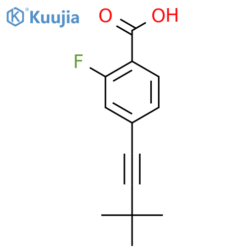 4-(3,3-Dimethyl-but-1-ynyl)-2-fluoro-benzoic acid structure