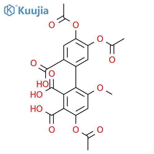[1,1'-BIPHENYL]-2,2',3-TRICARBOXYLIC ACID, 4,4',5'-TRIS(ACETYLOXY)-6-METHOXY- structure