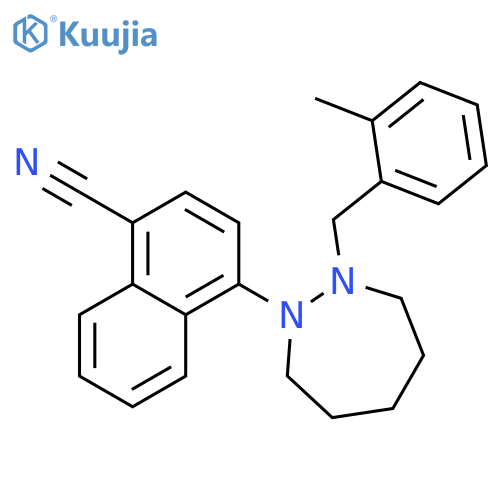 1-Naphthalenecarbonitrile,4-[hexahydro-2-[(2-methylphenyl)methyl]-1H-1,2-diazepin-1-yl]- structure