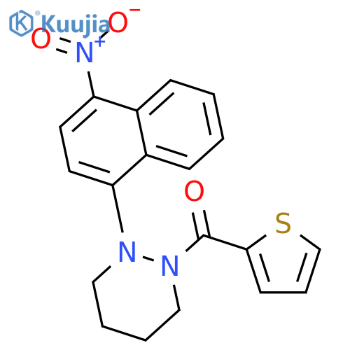 Pyridazine, hexahydro-1-(4-nitro-1-naphthalenyl)-2-(2-thienylcarbonyl)- structure