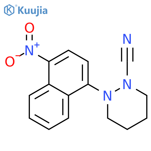 Pyridazine, 1-cyanohexahydro-2-(4-nitro-1-naphthalenyl)- structure