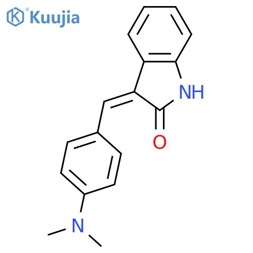 (3Z)-3-{4-(dimethylamino)phenylmethylidene}-2,3-dihydro-1H-indol-2-one structure