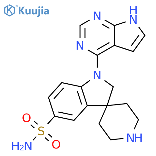 Spiro[3H-indole-3,4'-piperidine]-5-sulfonamide,1,2-dihydro-1-(1H-pyrrolo[2,3-d]pyrimidin-4-yl)- structure