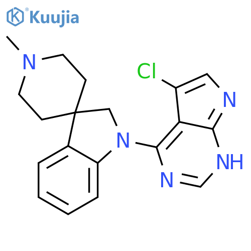 Spiro[3H-indole-3,4'-piperidine],1-(5-chloro-1H-pyrrolo[2,3-d]pyrimidin-4-yl)-1,2-dihydro-1'-methyl- structure