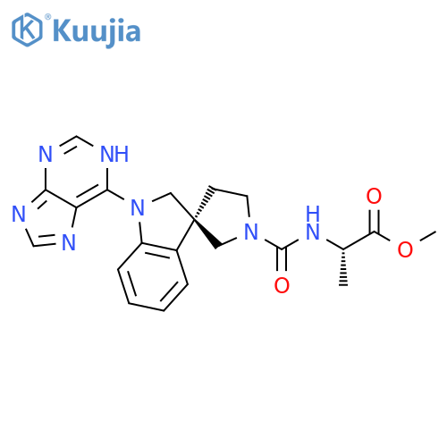 L-Alanine,N-[[(3S)-1,2-dihydro-1-(1H-purin-6-yl)spiro[3H-indole-3,3'-pyrrolidin]-1'-yl]carbonyl]-, methyl ester structure