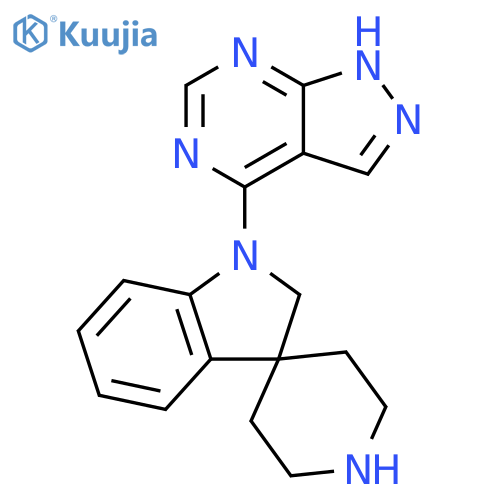 Spiro[3H-indole-3,4'-piperidine],1,2-dihydro-1-(1H-pyrazolo[3,4-d]pyrimidin-4-yl)- structure