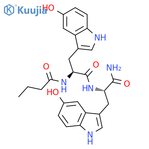 Tryptophanamide, 5-hydroxy-N-(1-oxobutyl)tryptophyl-5-hydroxy- structure