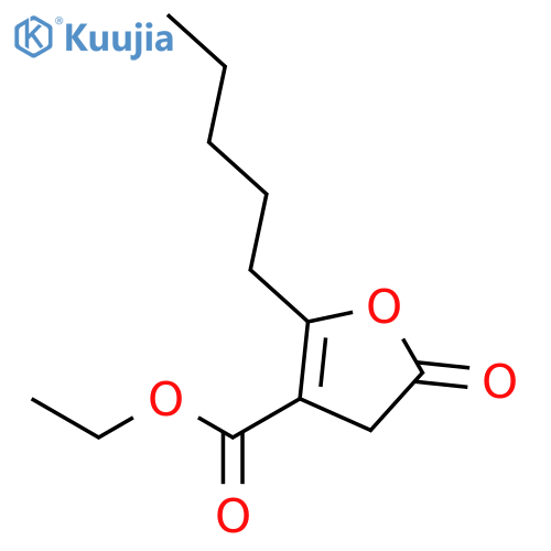 3-FURANCARBOXYLIC ACID, 4,5-DIHYDRO-5-OXO-2-PENTYL-, ETHYL ESTER structure