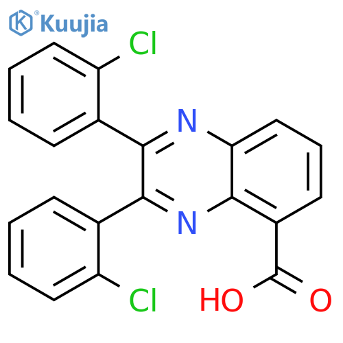 5-Quinoxalinecarboxylic acid, 2,3-bis(2-chlorophenyl)- structure