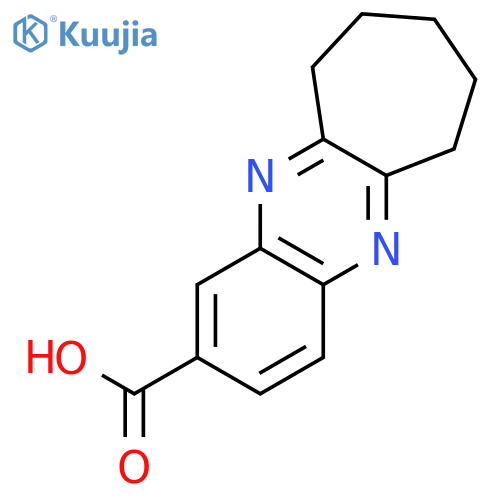 7,8,9,10-tetrahydro-6H-Cyclohepta[b]quinoxaline-2-carboxylic acid structure